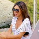 Rulla’s white crochet coverup on The Real Housewives of Rhode Island