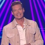 Ryan Seacrest’s beige suede jacket on American Idol