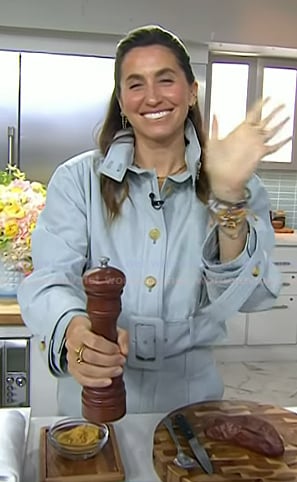 Sabrina Rudin’s blue belted jacket and pants on Today