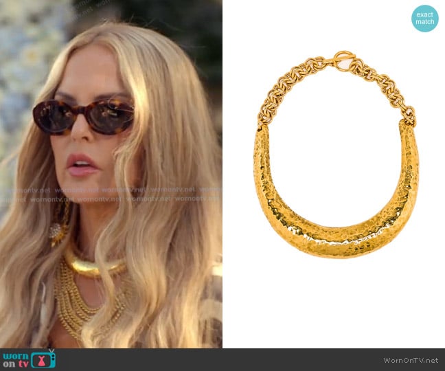 Saint Laurent Half Moon Necklace worn by Rachel Zoe on The Real Housewives of Beverly Hills