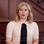 Sam’s cable knit sweater with tie neck on Ghosts