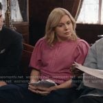 Sam’s pink puff-sleeve sweatshirt on Ghosts