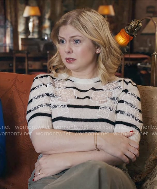 Sam’s striped floral sweater on Ghosts
