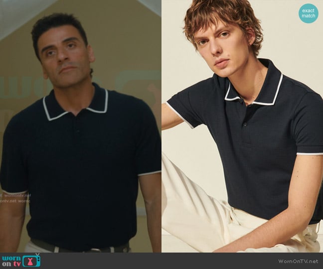 Sandro Cotton Piqué Polo Shirt worn by Joshua Martín (Oscar Isaac) on Beef