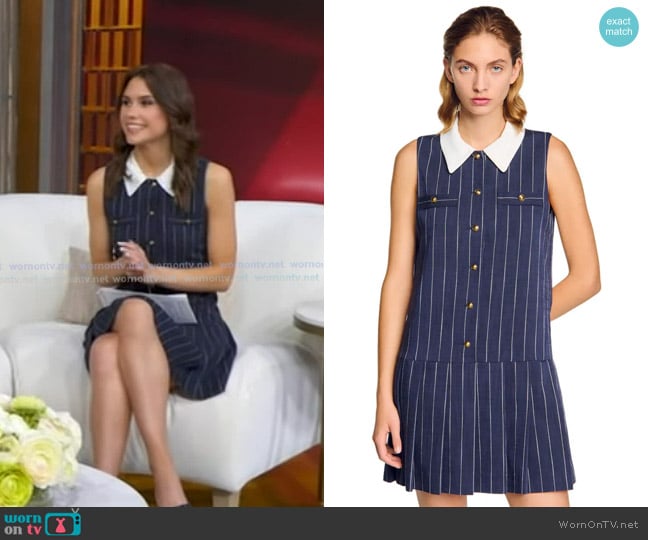 Sandro Dolla Mini Striped Dress worn by Sophie Flay on Good Morning America
