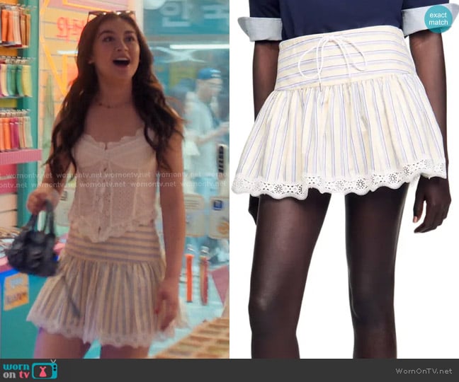 Sandro Striped Skort worn by Katherine Song-Covey (Anna Cathcart) on XO Kitty