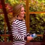 Sara’s brown striped sweater and floral skirt on The View