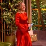 Sara's red keyhole maxi dress on The View