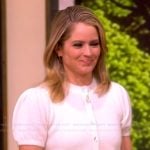 Sara’s white puff sleeve cardigan and skirt on The View