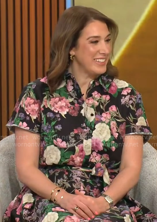 Sarah Gelman’s floral shirtdress on CBS Mornings