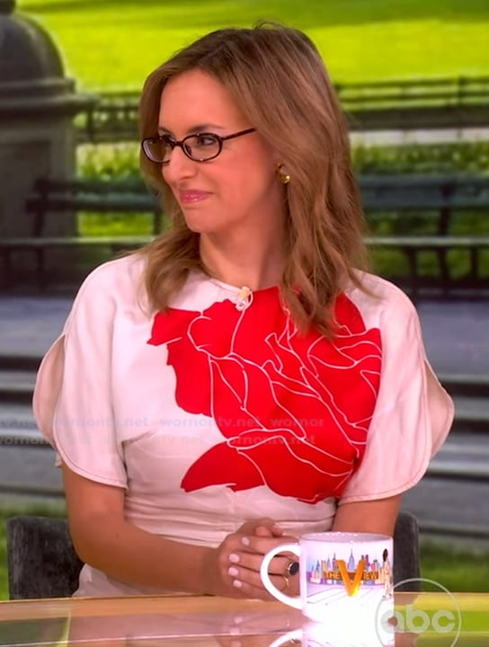 Sarah Isgur’s white floral print dress on The View