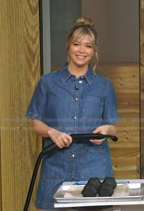 Sarah McAllister’s denim mini dress on Good Morning America