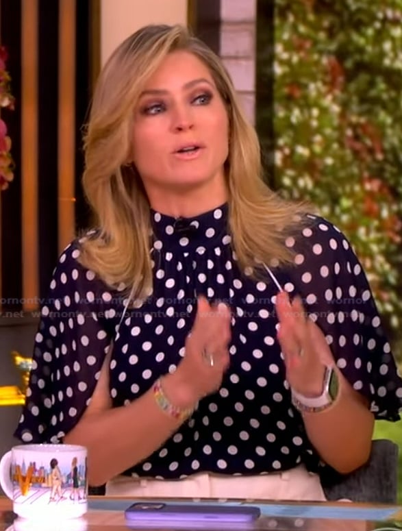 Sara's polka dot print cape top on The View