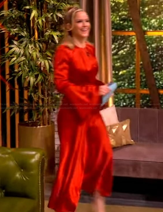 Sara’s red keyhole maxi dress on The View