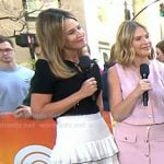 SAvannah’s black lace-up top and white tiered skirt on Today