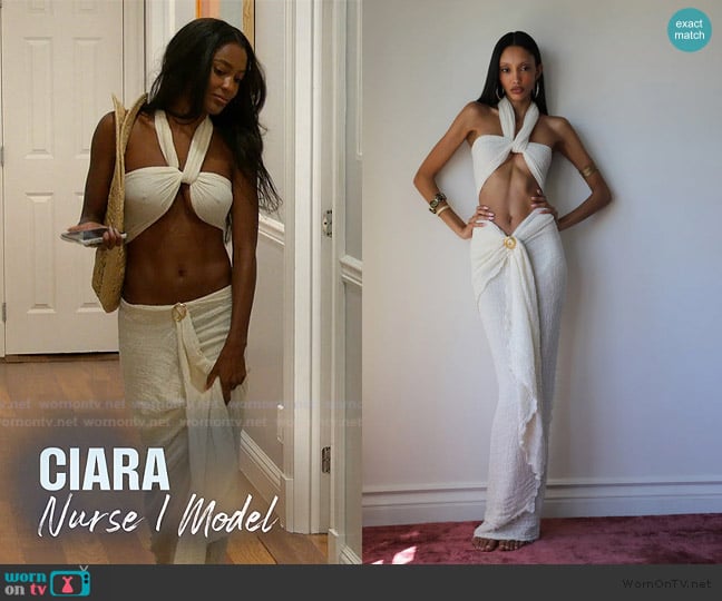 Ciara’s white halter top on Summer House