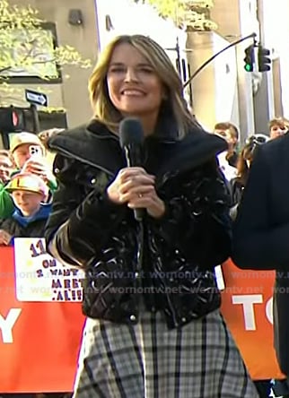 Savannah's black quilted down jacket on Today