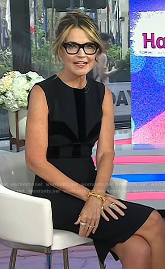 Savannah’s black velvet trim dress on Today