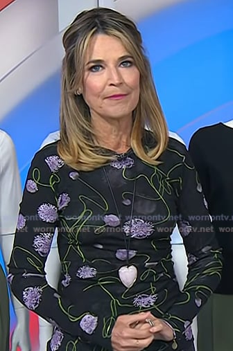 Savannah's heart pendant cord necklace on Today