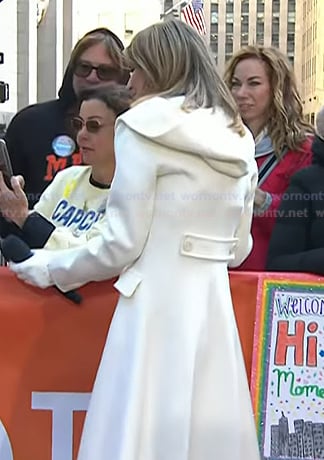 SAvannah’s white hooded coat on Today
