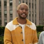 Scott’s colorblock knit cardigan on Access Hollywood