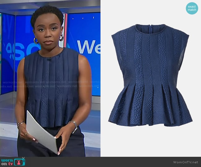 Sea Fayetta Embossed Tank Top worn by Zinhle Essamuah on NBC News Daily