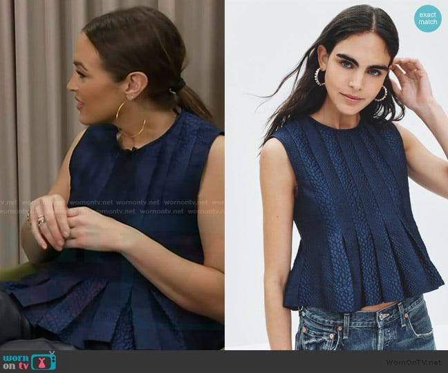 Sea New York Fayetta Embossed Tank Top worn by Emily Orozco on Access Hollywood