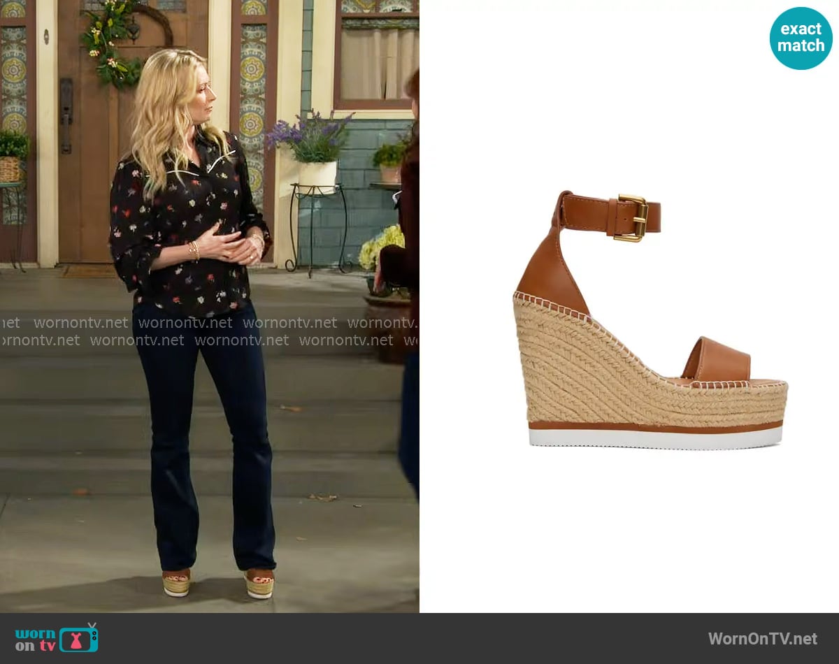 See by Chloe Glyn Wedge worn by Gemma (Beth Behrs) on The Neighborhood