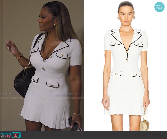 Self Portrait Viscose Rib Knit Mini Dress worn by Angela Oakley on The Real Housewives of Atlanta