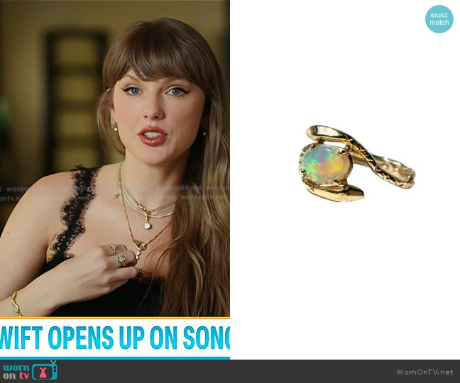 Serpent & the Swan Double Snake Opal Ring - Solid 9K Gold worn by Taylor Swift on Today