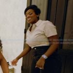 Phaedra’s black anagram jeans and top on The Real Housewives of Atlanta