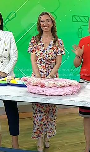 Shannon Doherty’s multicolor floral print dress on Today