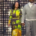 Shaunie Henderson’s abstract print dress on Tamron Hall Show