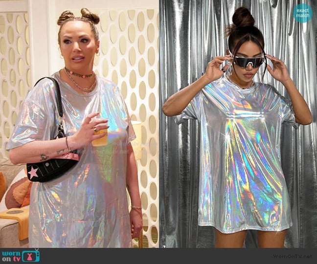 Shein  Oversized Polarized Coating T-Shirt Dress worn by Kristen Doute on The Valley