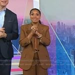 Sheinelle's brown blazer and pant suit on Today