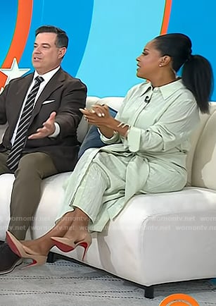 Sheinelle's beige heel pumps on Today