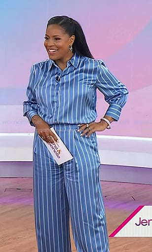 Sheinelle’s blue striped shirt and pants on Today