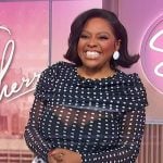 Sherri’s black mesh polka dot top and skirt on Sherri