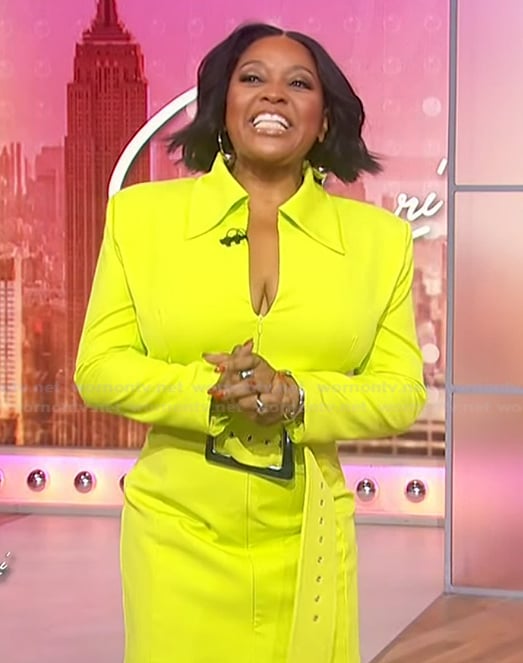 Sherri’s lime belted blazer dress on Sherri