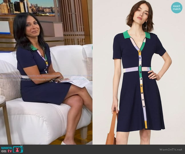 Shoshanna Becka Knit Polo Mini Dress worn by Dr. Tara Narula on Good Morning America