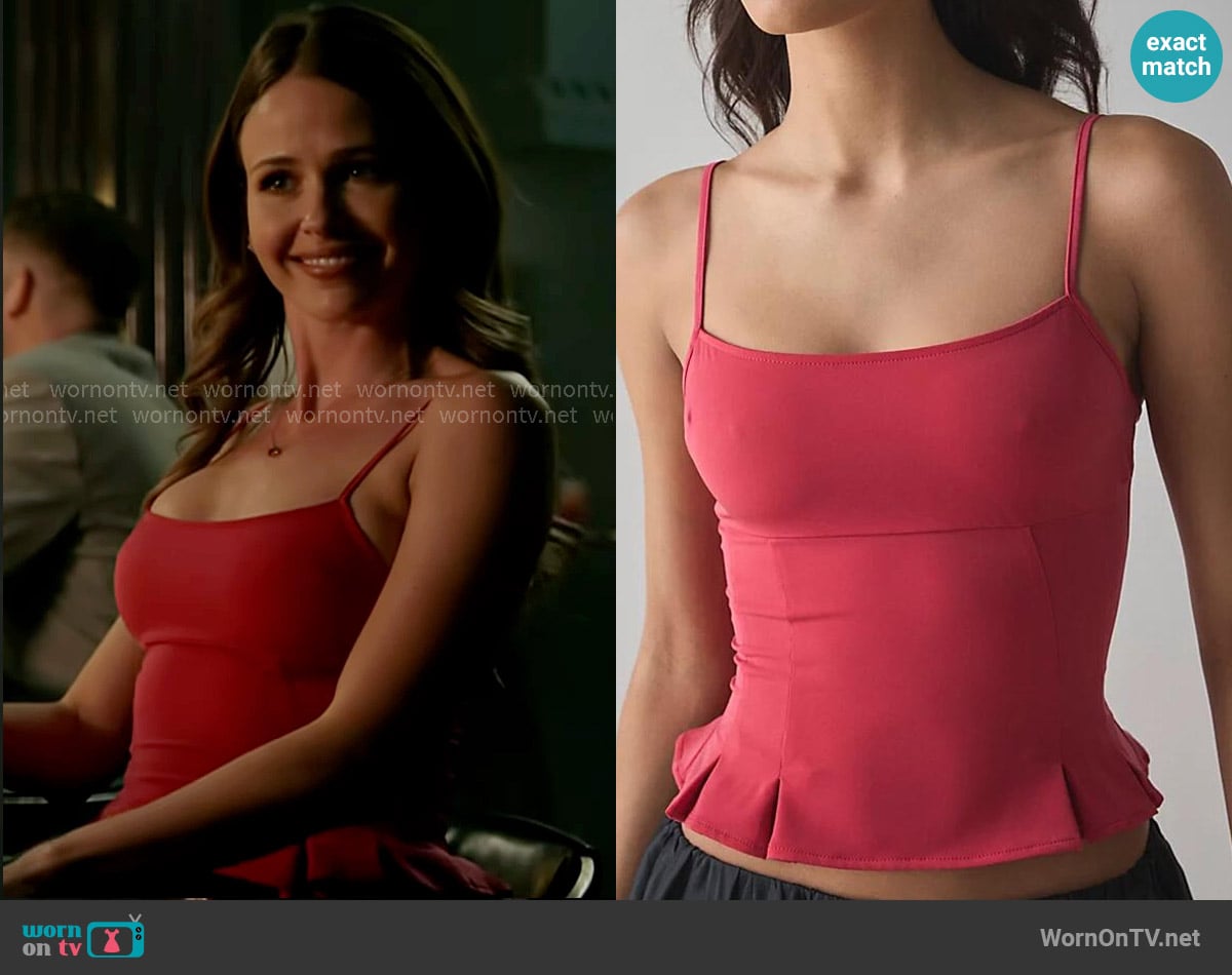 Silence + Noise at Urban Outfitters Good Luck Peplum Cami worn by Lyla 'Lizzy' Novak (Jocelyn Hudon) on Chicago Fire