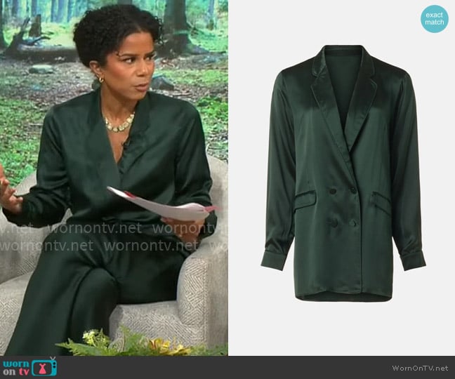 Silk Laundry Relaxed Blazer worn by Adriana Diaz on CBS Mornings