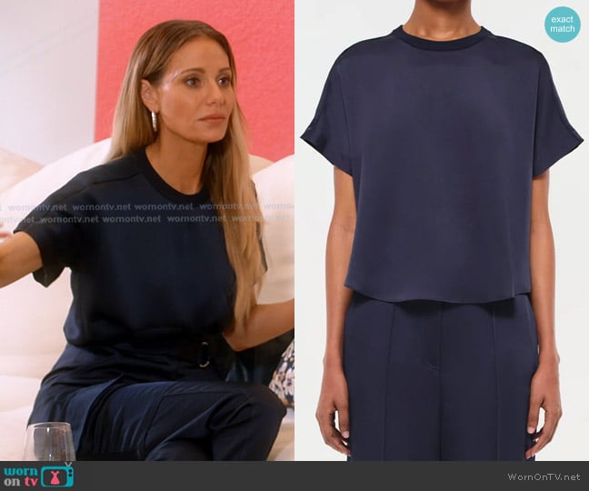 Simkhai Addy T-Shirt in Midnight worn by Dorit Kemsley on The Real Housewives of Beverly Hills