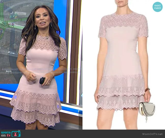 Simkhai lace-paneled dress worn by Adelle Caballero on Today