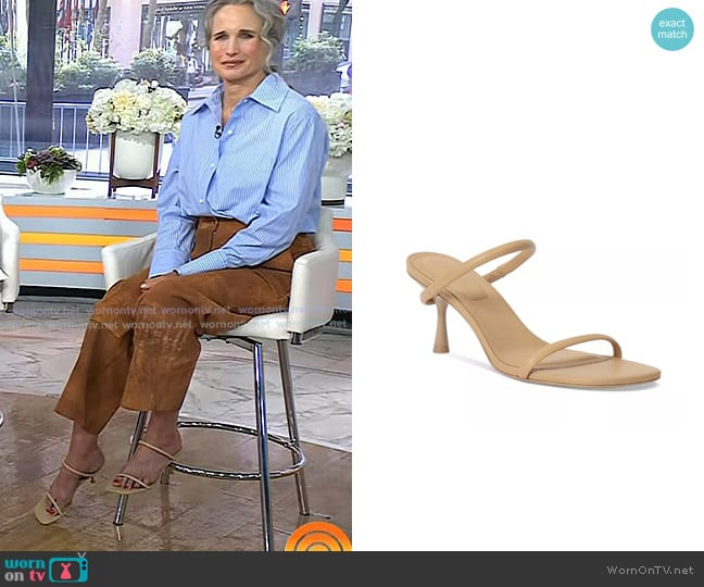 Simkhai Siren Mid Heel Sandals worn by Andie MacDowell on Today