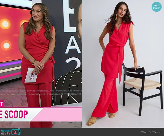 Simon Miller Zaca Long Line Wrap Top worn by  Emily Orozco on Today