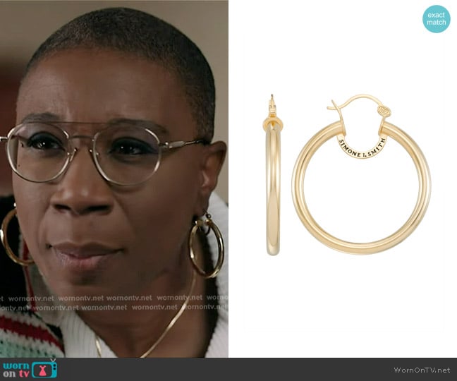 Simone I. Smith Simplicity Hoops worn by Henrietta Wilson (Aisha Hinds) on 9-1-1