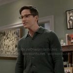 Smitty’s green collared cardigan on Beyond the Gates