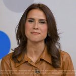 Sophie Flay’s brown leather shirtdress on Good Morning America