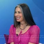 Stacy London's pink organza peplum top on Today
